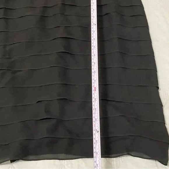 Talbots Black 100% Silk Layered Chiffon Cocktail Dress Elegant Sleeveless Sz 12 - Picture 11 of 14